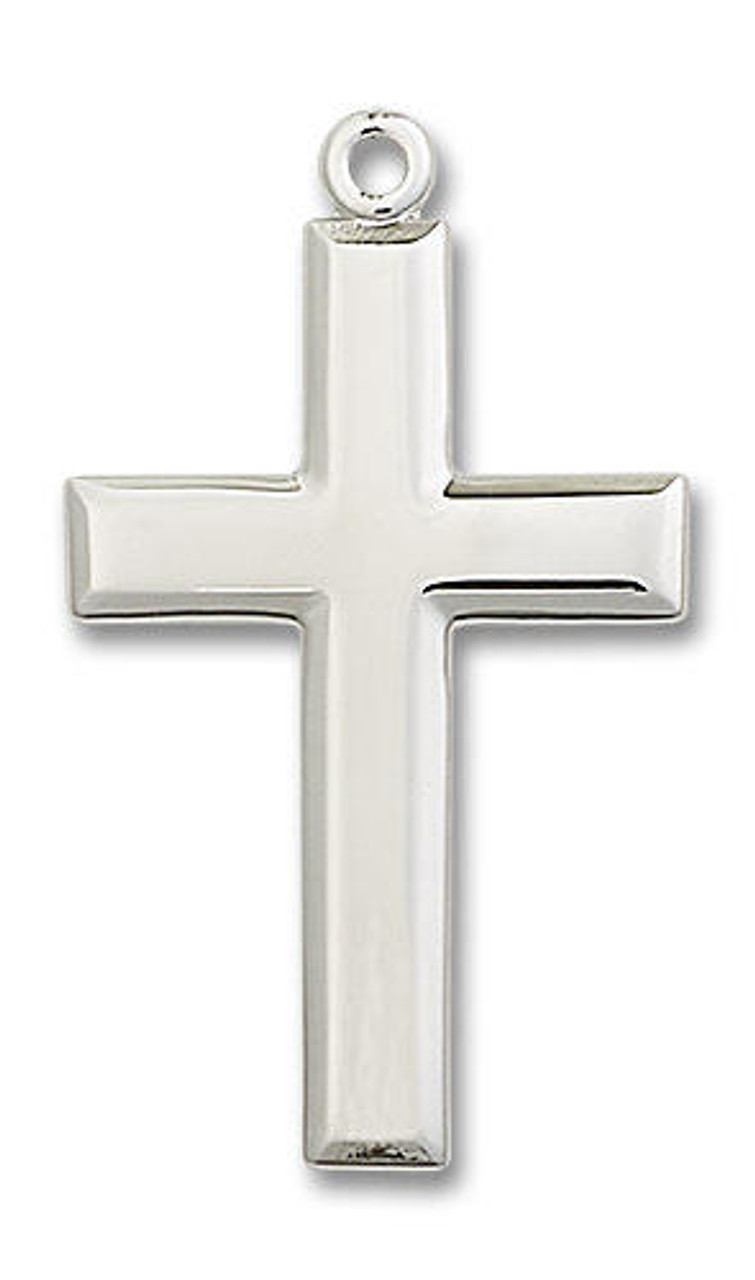 Extra Large Simple Cross Pendant - Sterling Silver 1 3/8