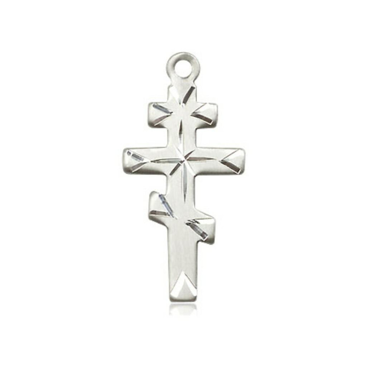 Sterling Silver Greek Orthadox Cross Pendant, Sterling Silver Lite Curb  Chain, 1