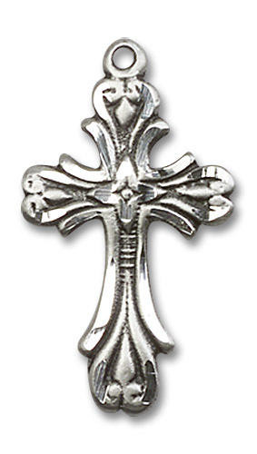 Large Embellished Cross Pendant - Sterling Silver 1