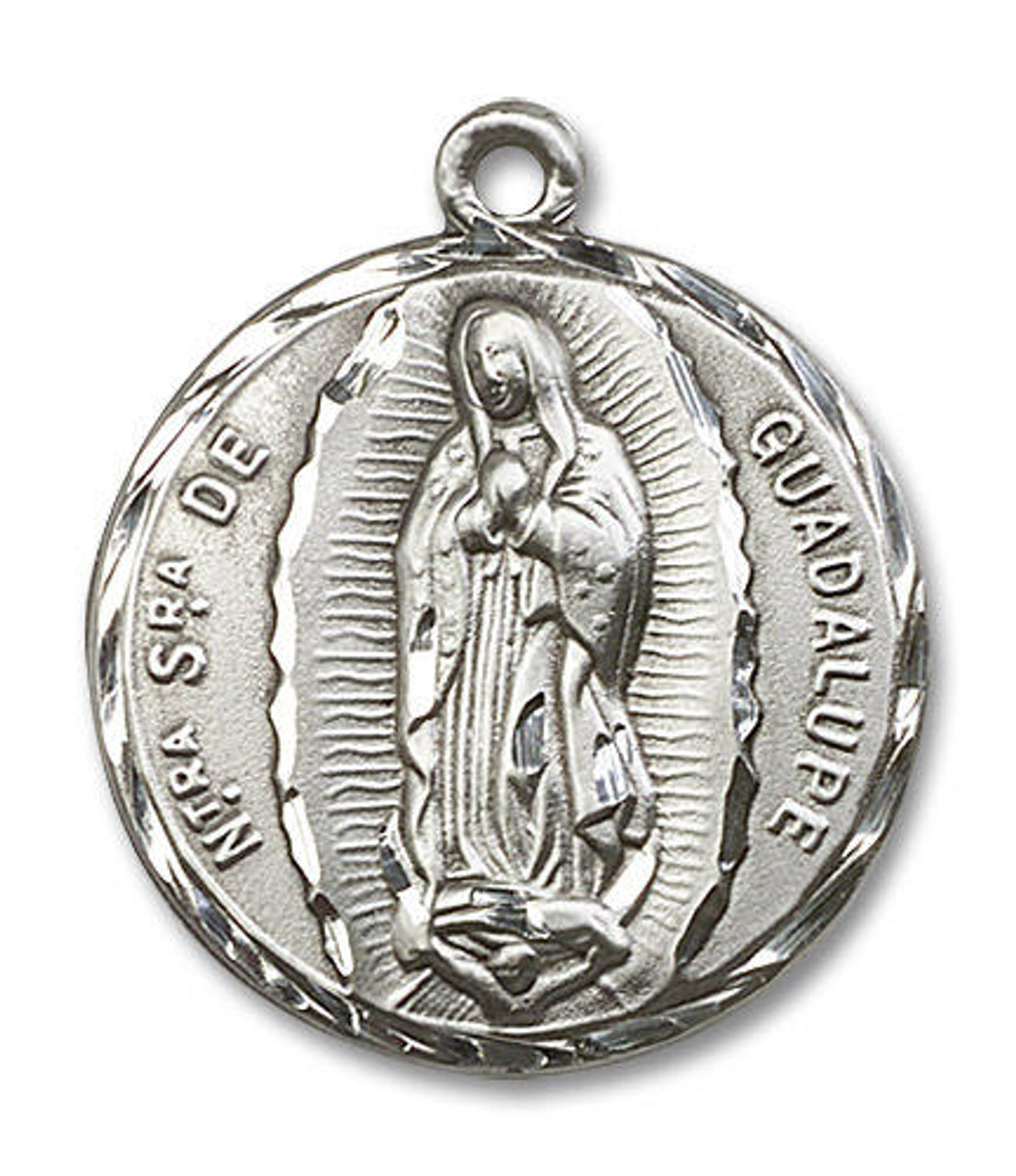 Large Our Lady of Guadalupe Medal - Sterling Silver 1 1/4