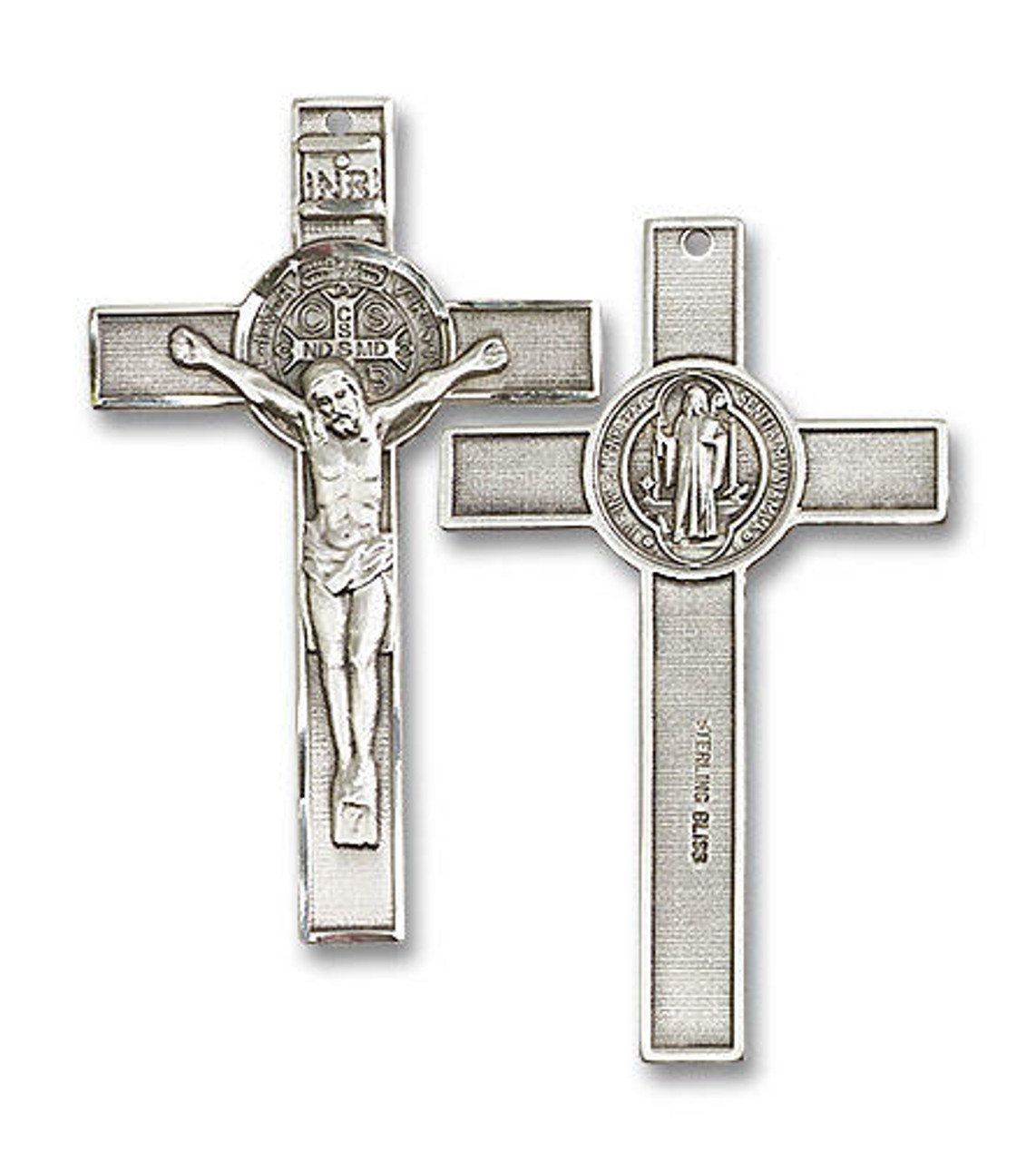St Benedict Medal - Sterling Silver - XLarge