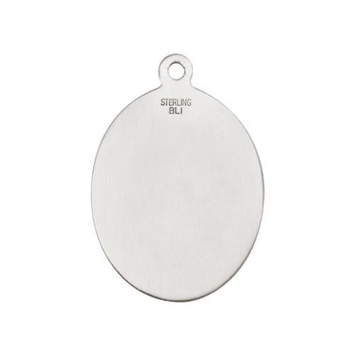 18-Inch Rhodium Plated Necklace with 6mm Sterling Silver  Saint Bede the Venerable Sterling Silver Medal main image 1