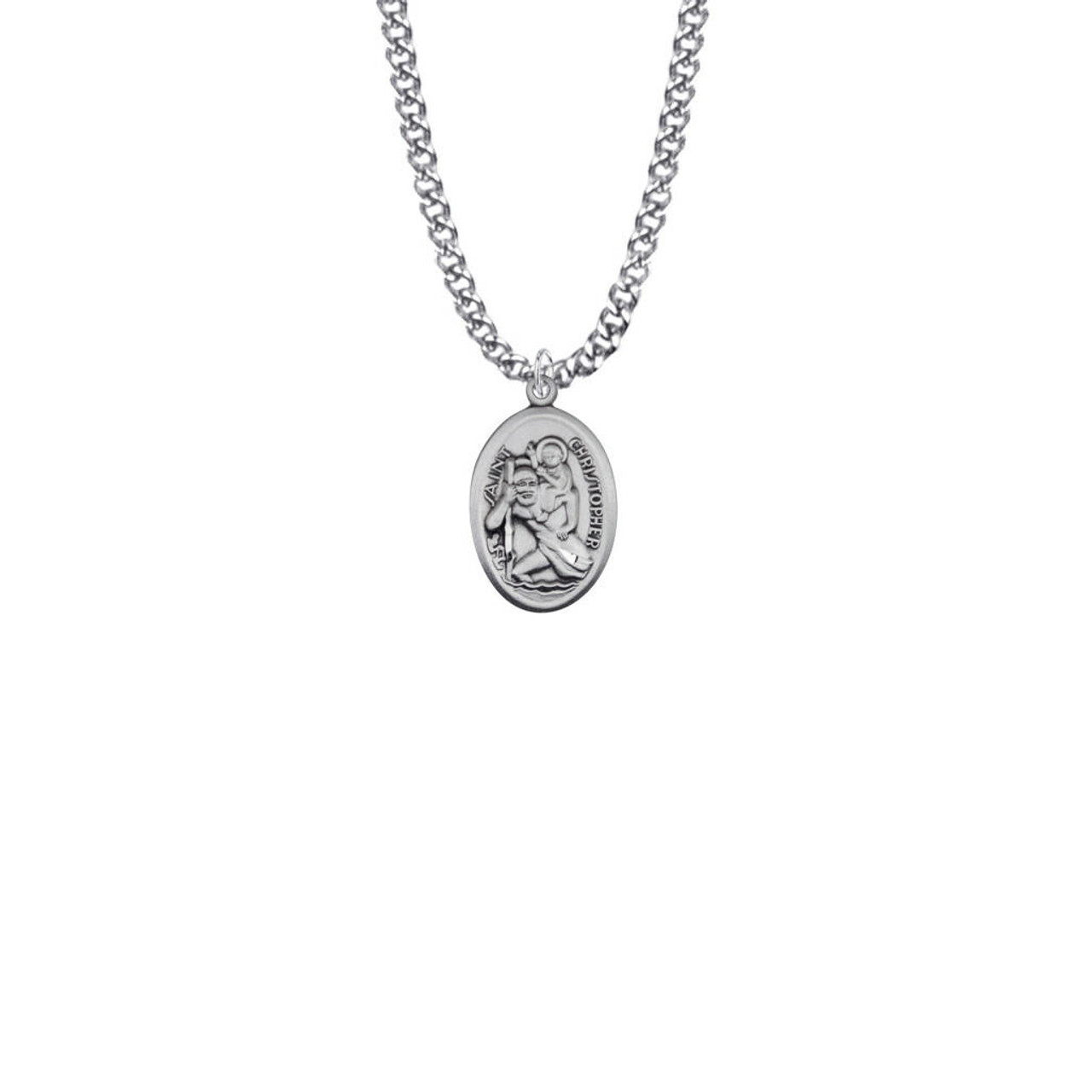 Silver St Christopher Necklace – Serge DeNimes