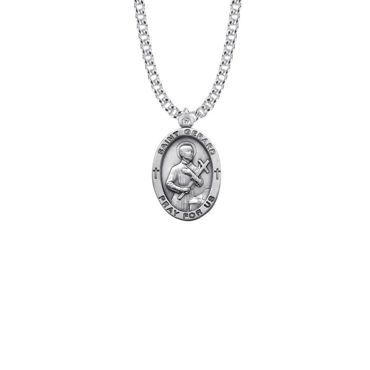 st gerard necklace sterling silver medal on 20 stainless chain sm8840sh sm8840sh 58310.1634357670