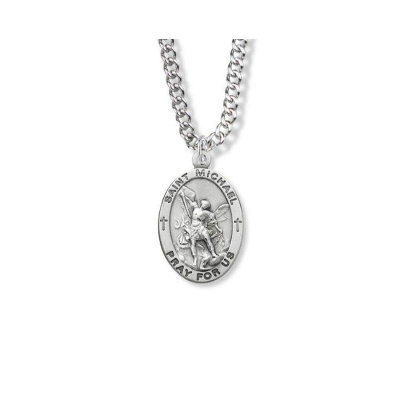 BETHZA Saint Michael Necklace for Men 925 Sterling Silver Genuine Turquoise St  Michael Medal Pendant Archangel Catholic Amulet Jewelry Gifts for Boys |  Amazon.com