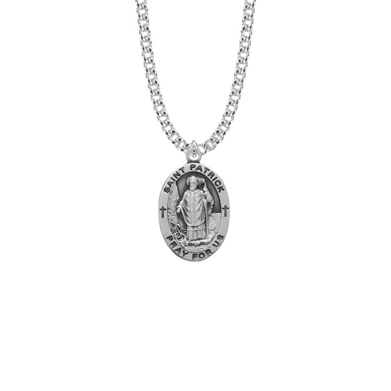 Men's Oval Saint Christopher Medallion Pendant Necklace