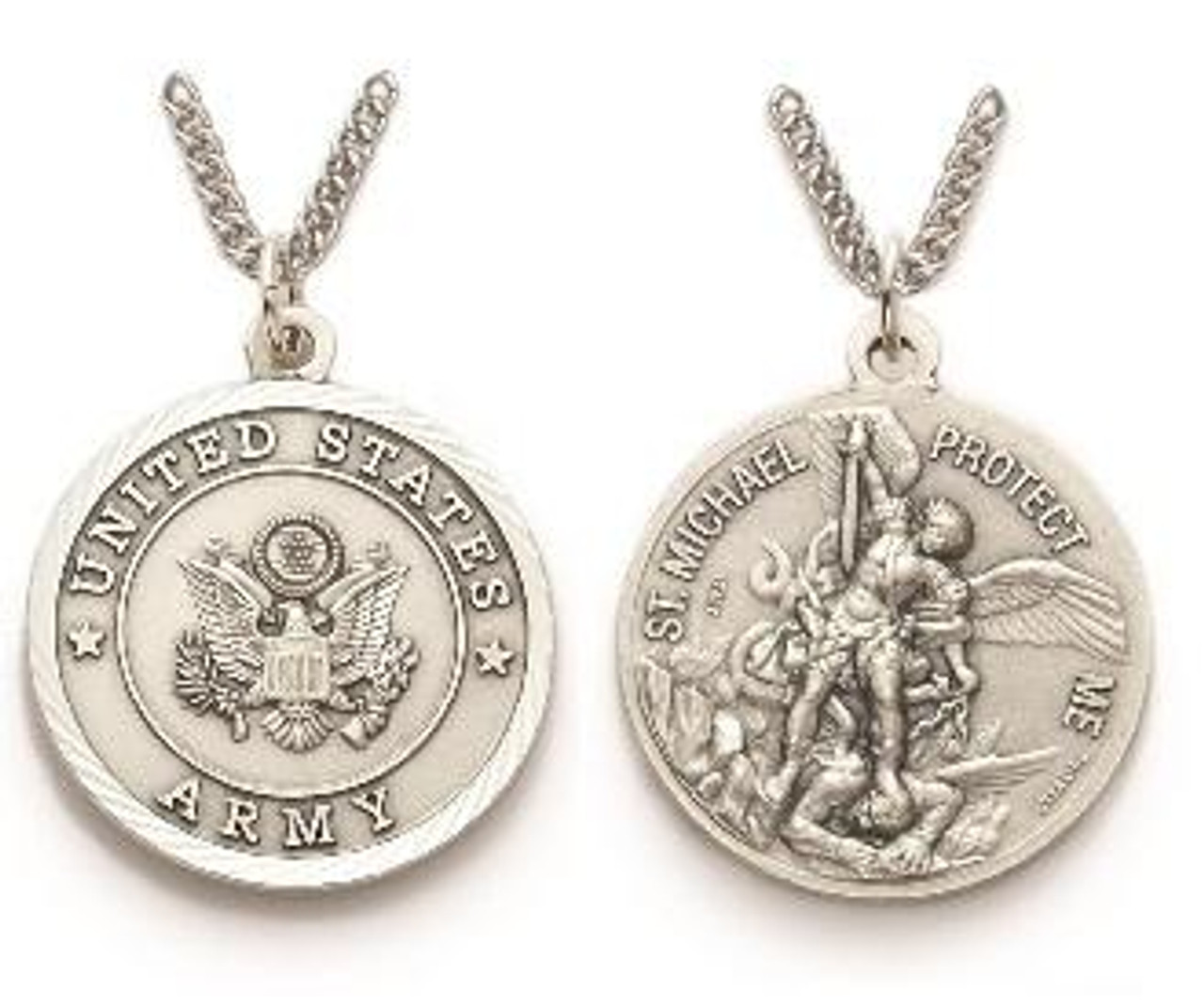Sterling Silver 18mm Reversible St. Christopher/U.S. Army Medal Neckla – Je  Fais Design