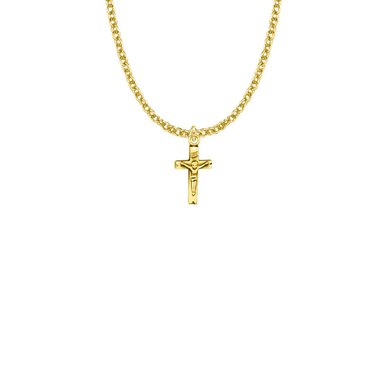 Tiny Cross Necklace Gold Filled