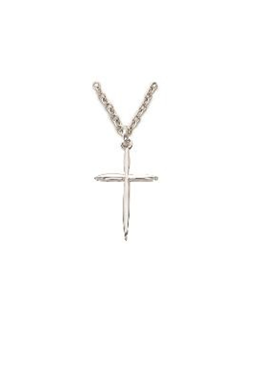 Diamond Cross Necklace Sterling Silver 18