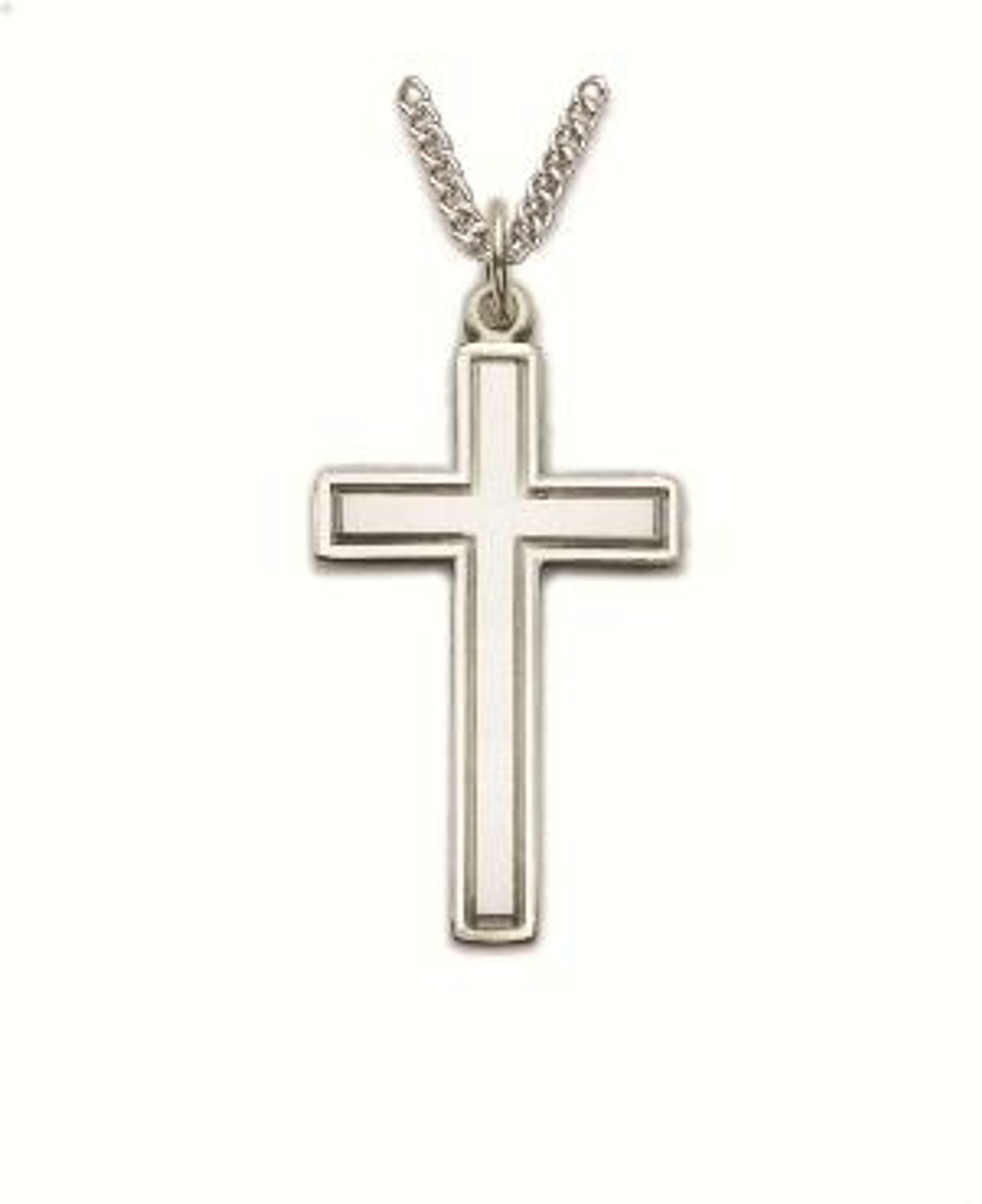Cable cross pendant in stainless steel by Taormina Jewelry