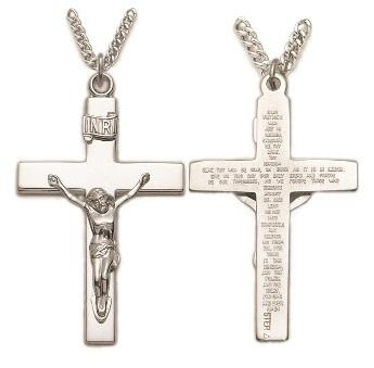 Silver Crucifix Necklace, Cross, Engraved, Christening Gift | Jewels 4 Girls