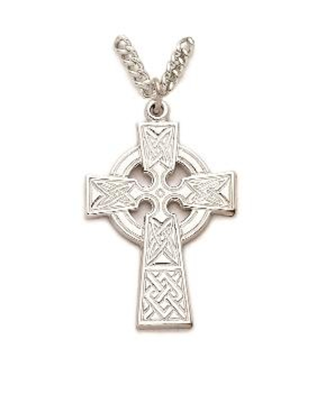 S46613 Men's Modern Silver Celtic Cross Pendant – Ciara's Irish Shop