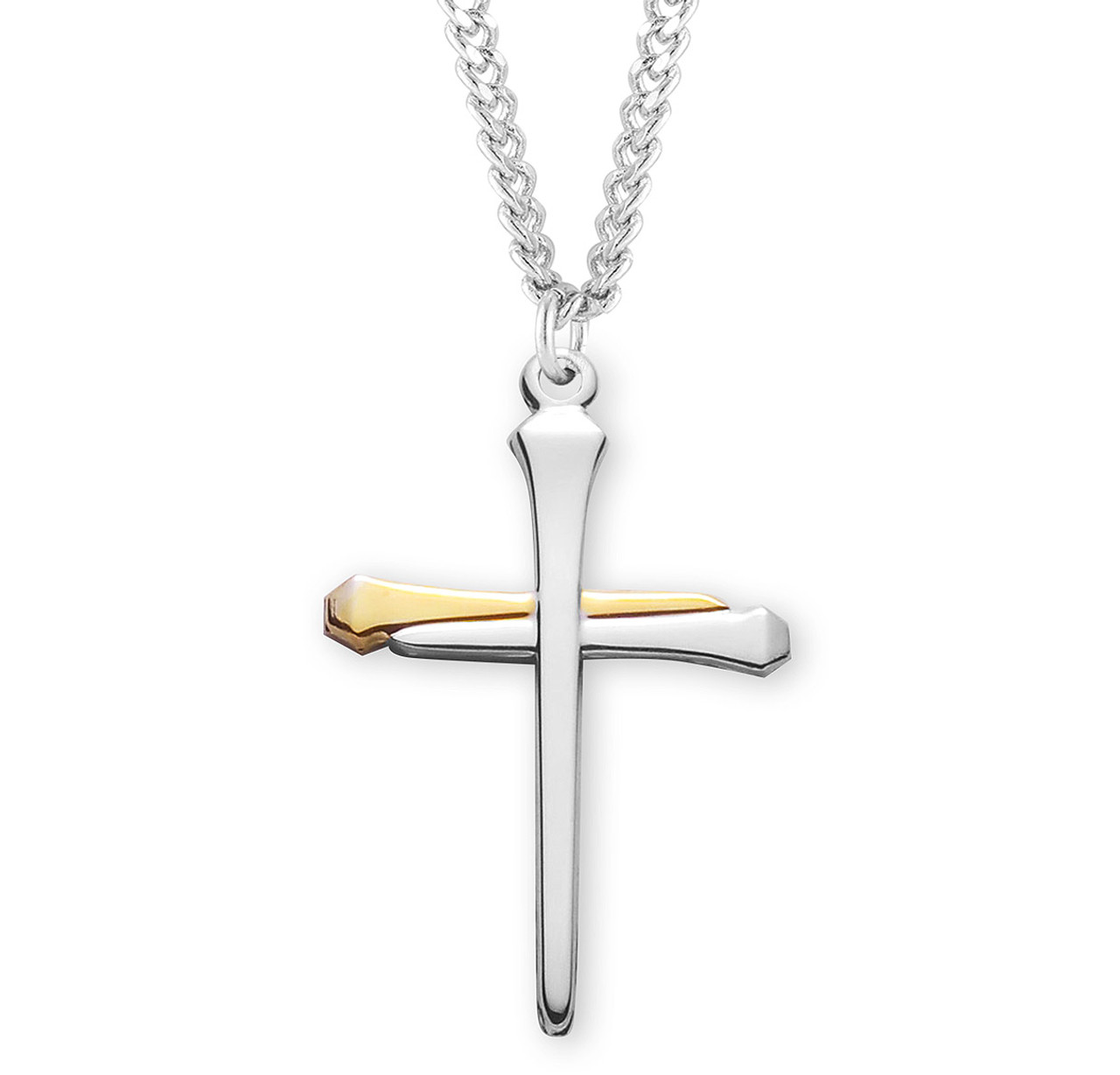 Rope Wrap Nail Cross Pendant Necklace in 18k gold over sterling silver –  Miabella