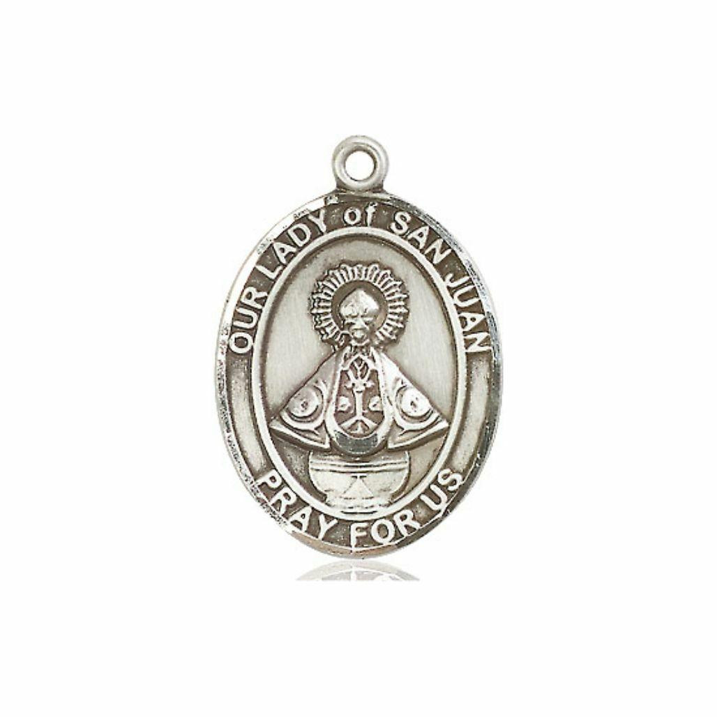 Our Lady of San Juan Medal - Sterling Silver Oval Pendant (3 Sizes)