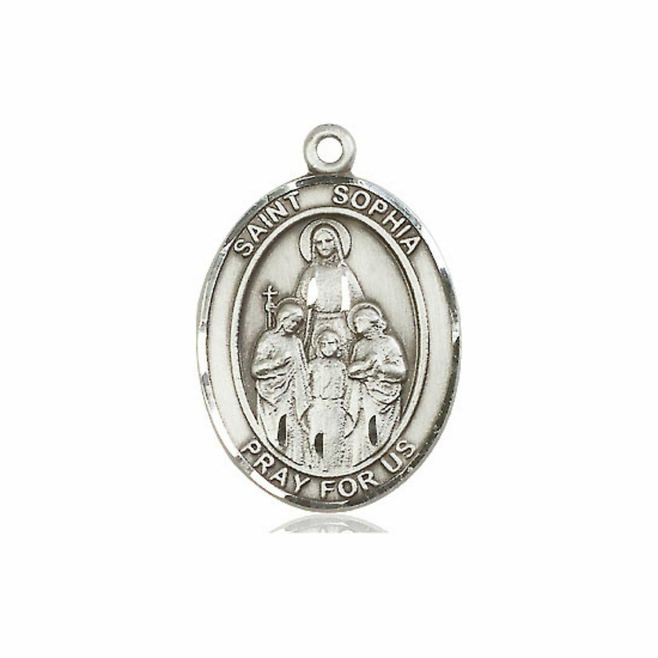 St. Sophia Medal - Sterling Silver Oval Pendant (3 Sizes)