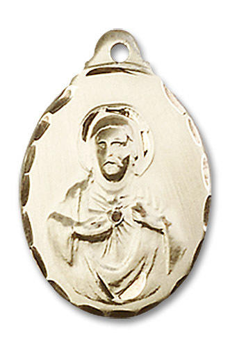 Scapular Medal - 14kt Gold 7/8" x 1/2" Oval Pendant (0599S)