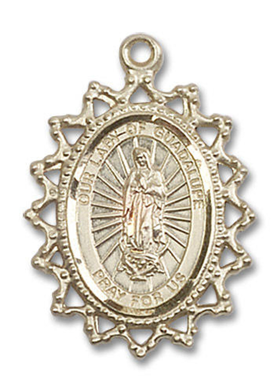 14k Enamel Virgin Mary Guadalupe Pendant – Saint by Ira DeWitt