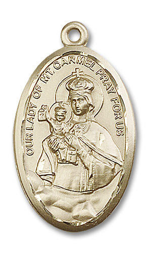 Mount Carmel Scapular Medal 14kt Gold Pendant (1656)