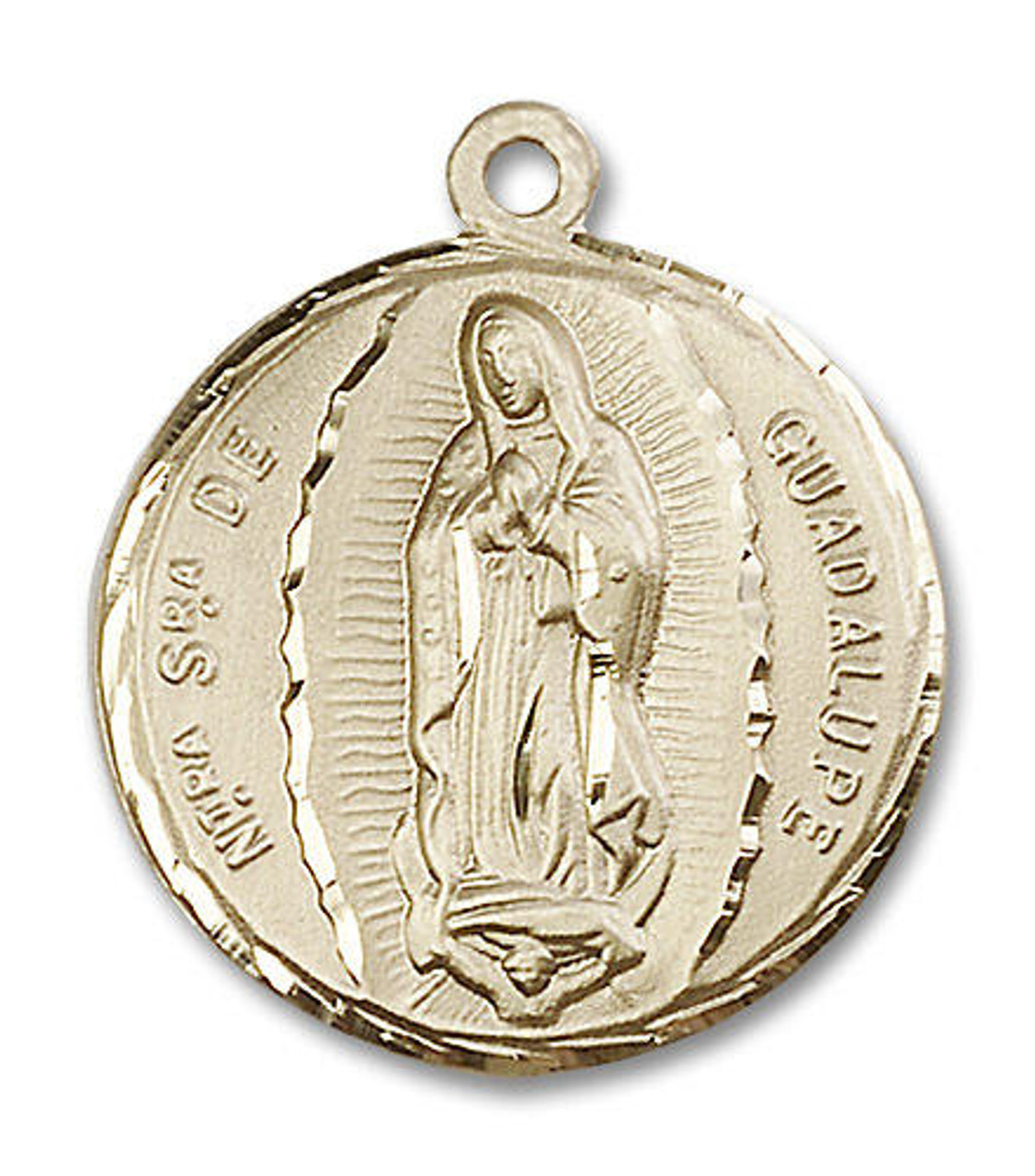 Large Our Lady of Guadalupe Medal - 14kt Gold 1 1/4