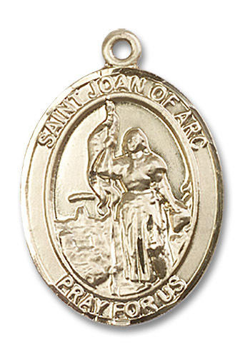 St. Joan of Arc Medal - 14kt Gold Oval Pendant (3 Sizes)