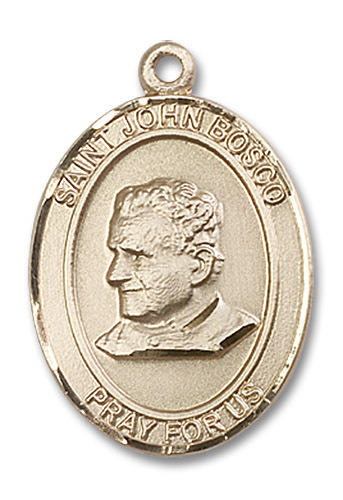 St. John Bosco Medal - 14kt Gold Oval Pendant (3 Sizes)