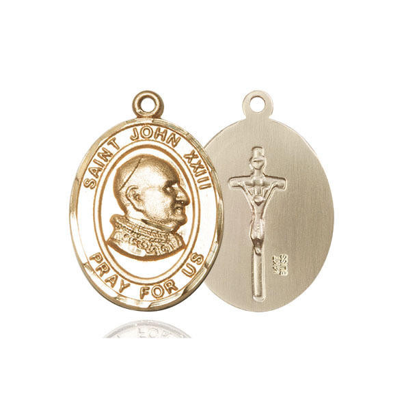 St John XXIII Medal (3 Sizes) - 14kt Gold Oval Pendant (3 Sizes)
