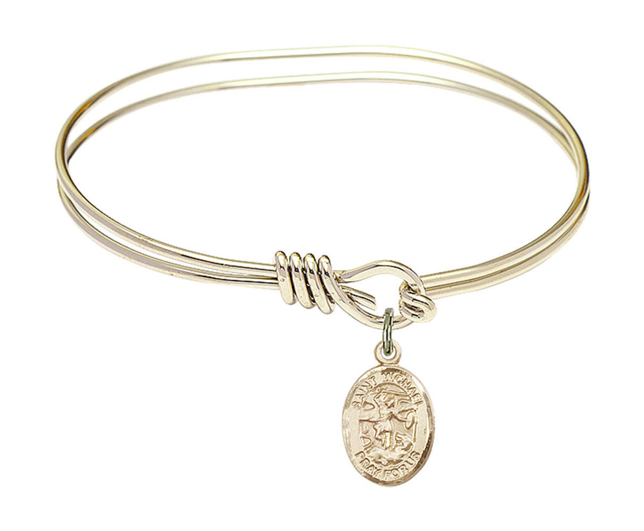 Stainless Steel Saint Michael Bangle Bracelet - PG93929