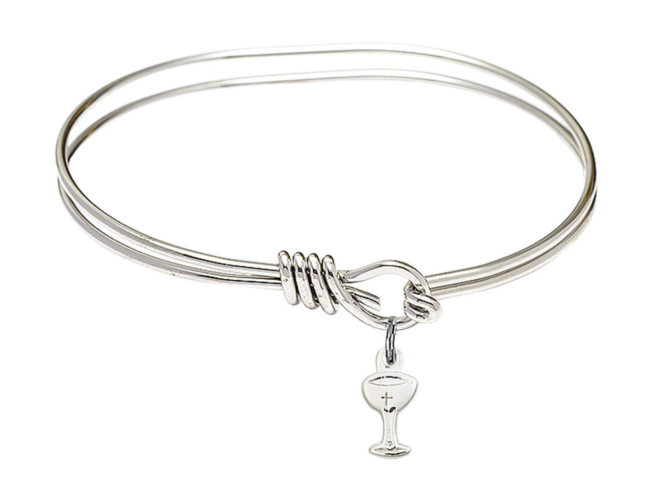 Chalice Eye Hook Bangle Bracelet - Sterling Silver Charm (5614SS)