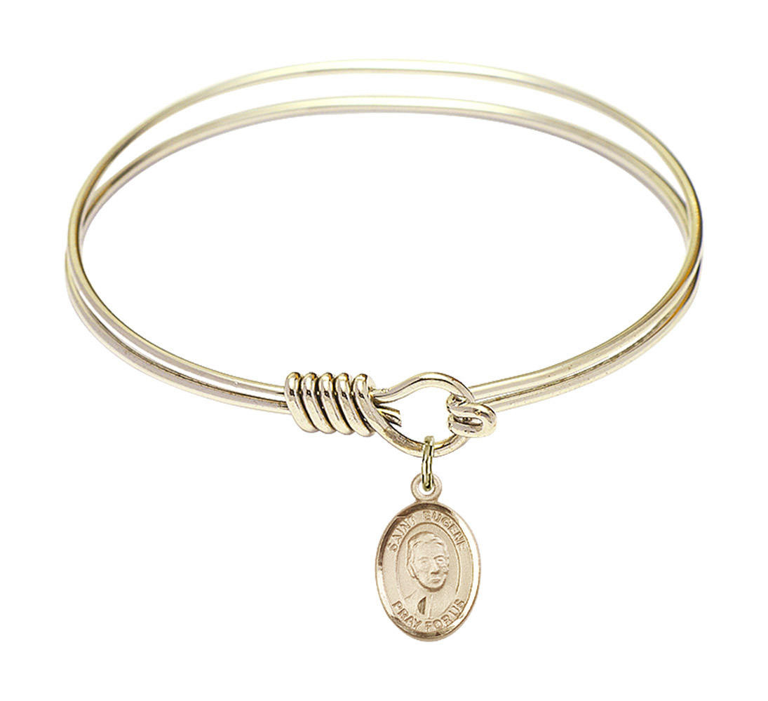 St Eugene De Mazenod Round Eye Hook Bangle Bracelet - Gold-Filled