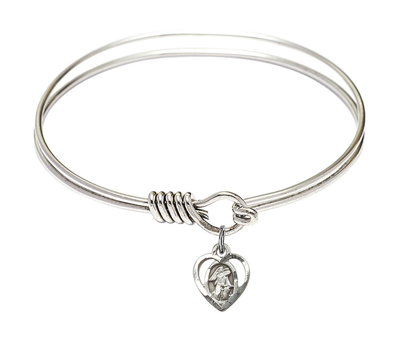 Guardian Angel Eye Hook Bangle Bracelet - Sterling Silver Charm - 6.25 inch (B4204RH-2340SS)