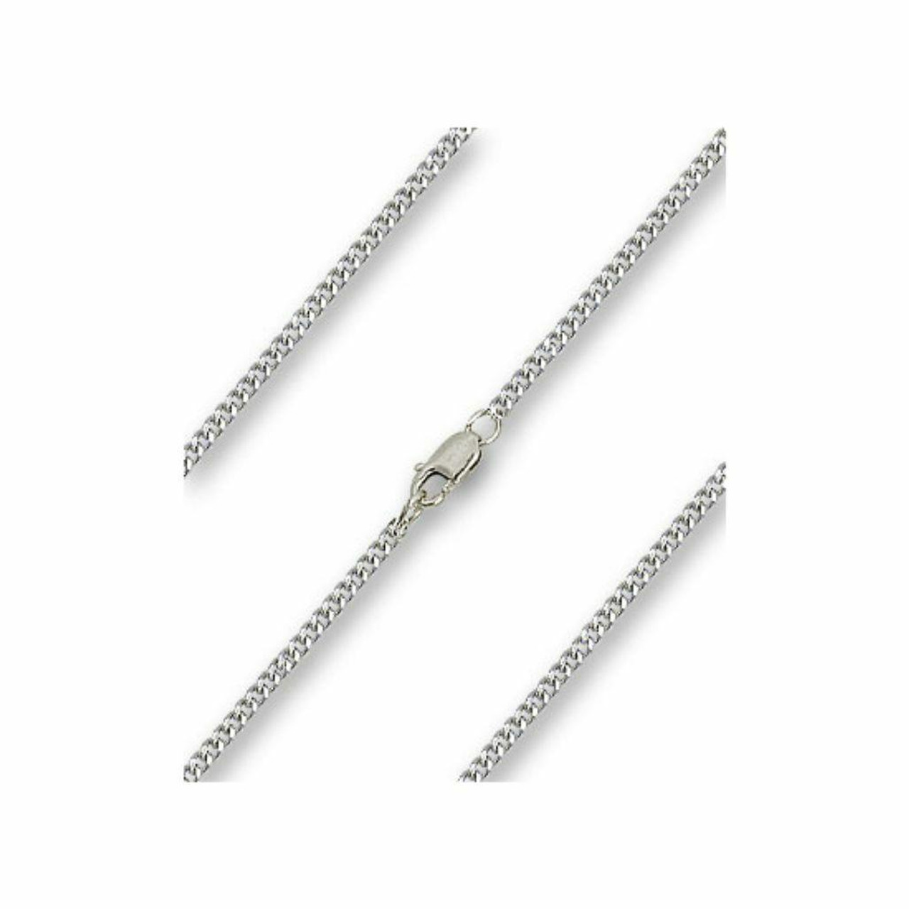 Sterling Silver 2.5mm Flat Curb Chain Necklace — Inchoo Bijoux