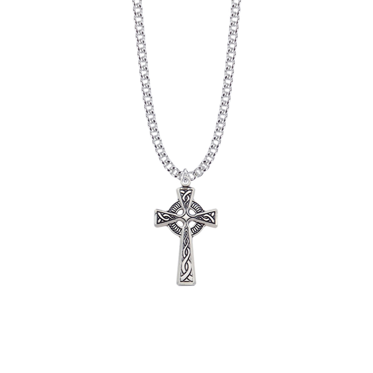 Sterling Celtic Cross Necklace Crystal | St. Patrick's Guild