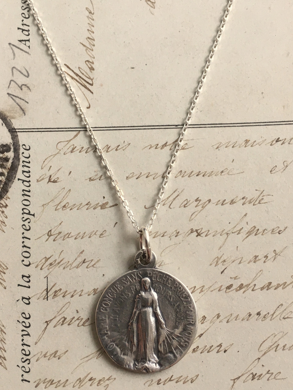 Miraculous Medal - Sterling Silver 3/4