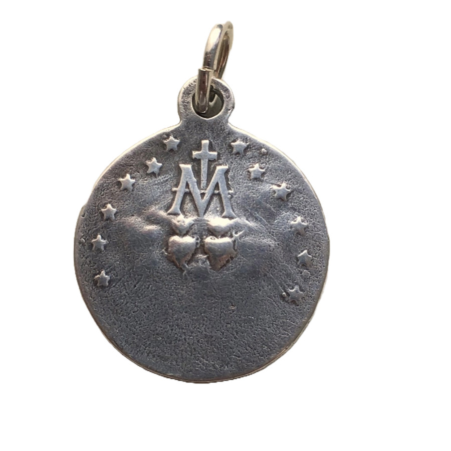 * vintage medallion ✵ オーバルの メダリオン マリアさま Miraculous Medal - Sterling Silver 3/4