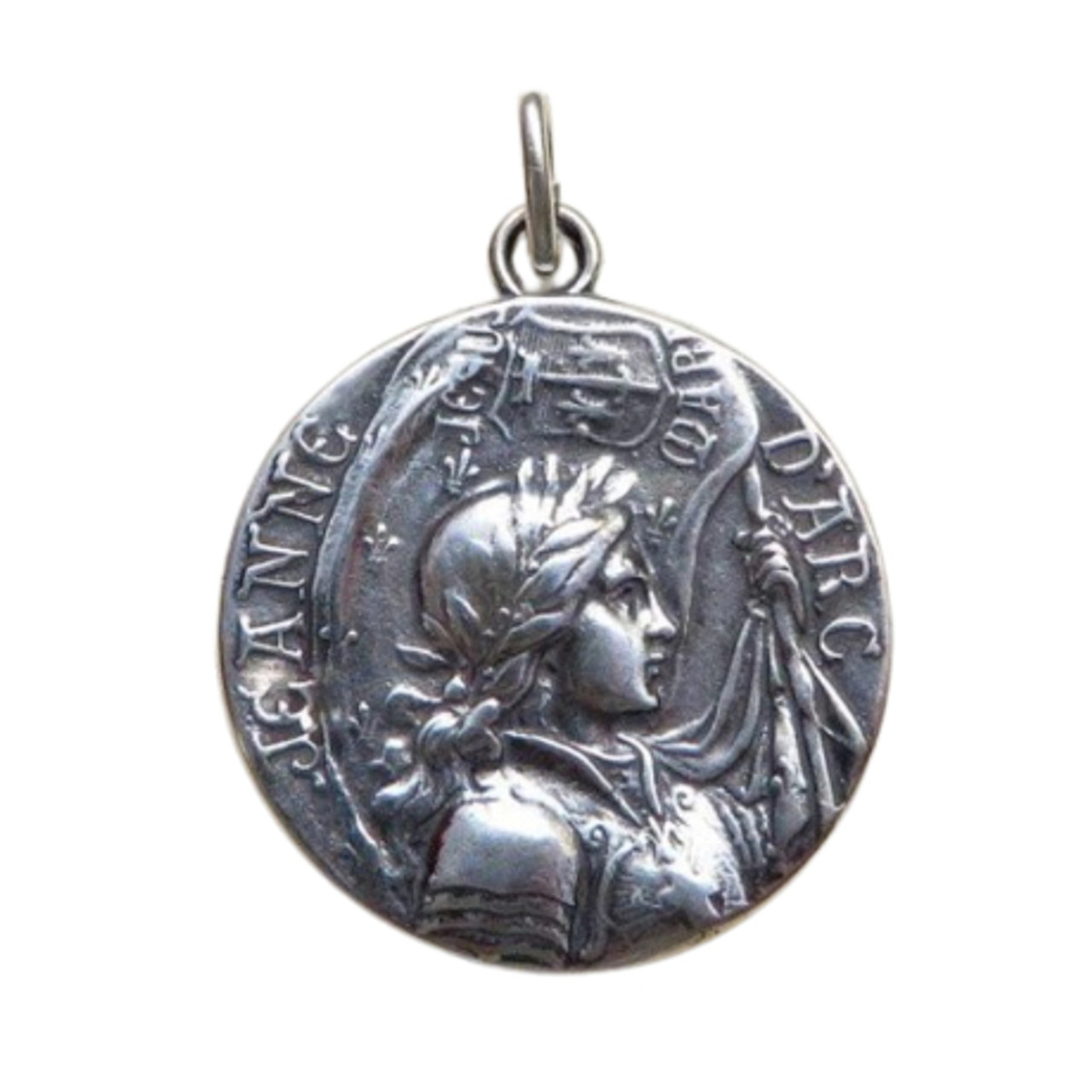 St. Joan of Arc Battle Flag Medal - Sterling Silver 1