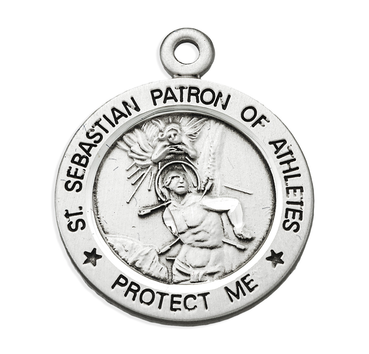 St. Sebastian Patron Saint of Athletes Baseball Necklace - Sterling ...