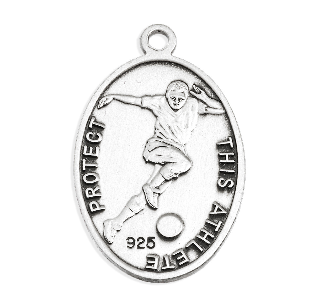 St. Sebastian Patron of Athletes Soccer Necklace - Sterling Silver Oval ...