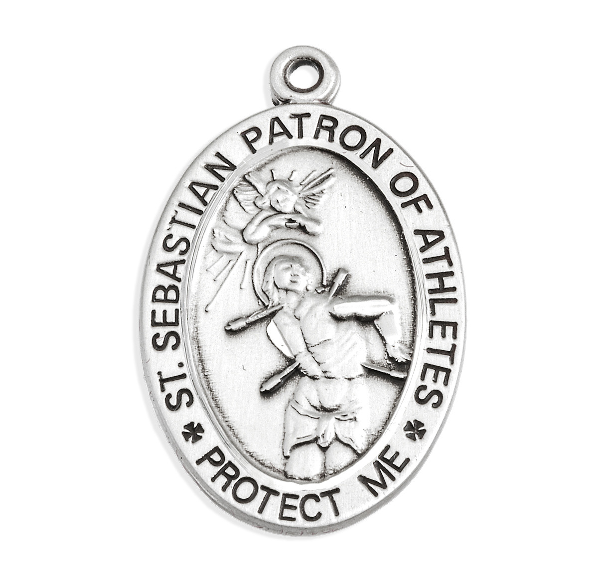 St. Sebastian Patron of Athletes Soccer Necklace - Sterling Silver Oval ...