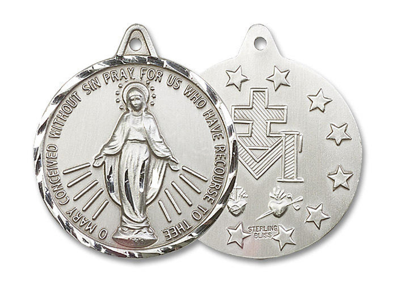 Catholic Lot of 4 x Medals Miraculous Medal Mary Silver Plated
