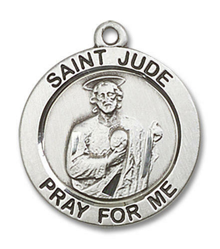 St. Jude Medal - Sterling Silver 3/4" x 3/4" Round Pendant (4054SS)