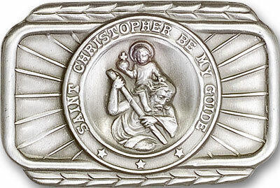 St. Christopher Visor Clip Silver Finish (1021V)