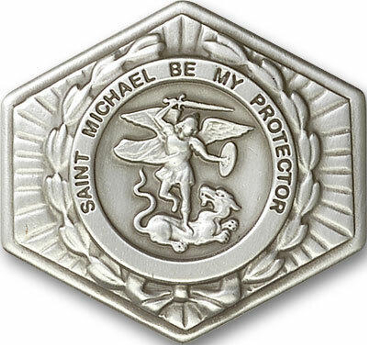 St. Michael Visor Clip - Silver Finish (1023V)