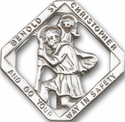 St. Christopher Visor Clip - Silver Finish (1025V)