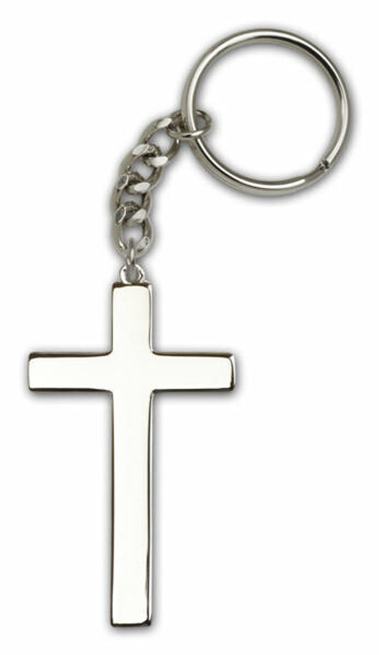 Bliss Manufacturing Inc Cross Keychain - Silver Plated