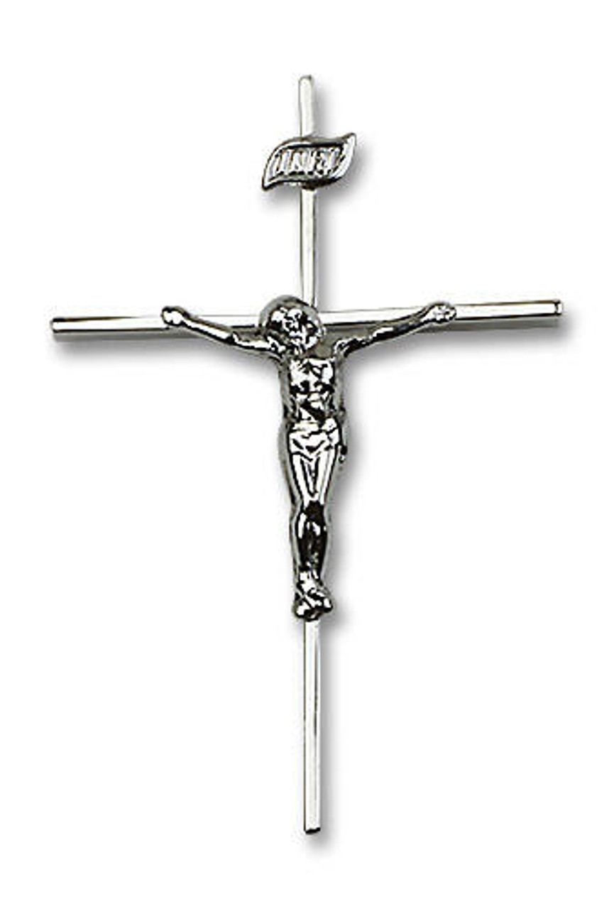 Large Men's 14K Two-Tone Gold Crucifix Pendant with CZ
