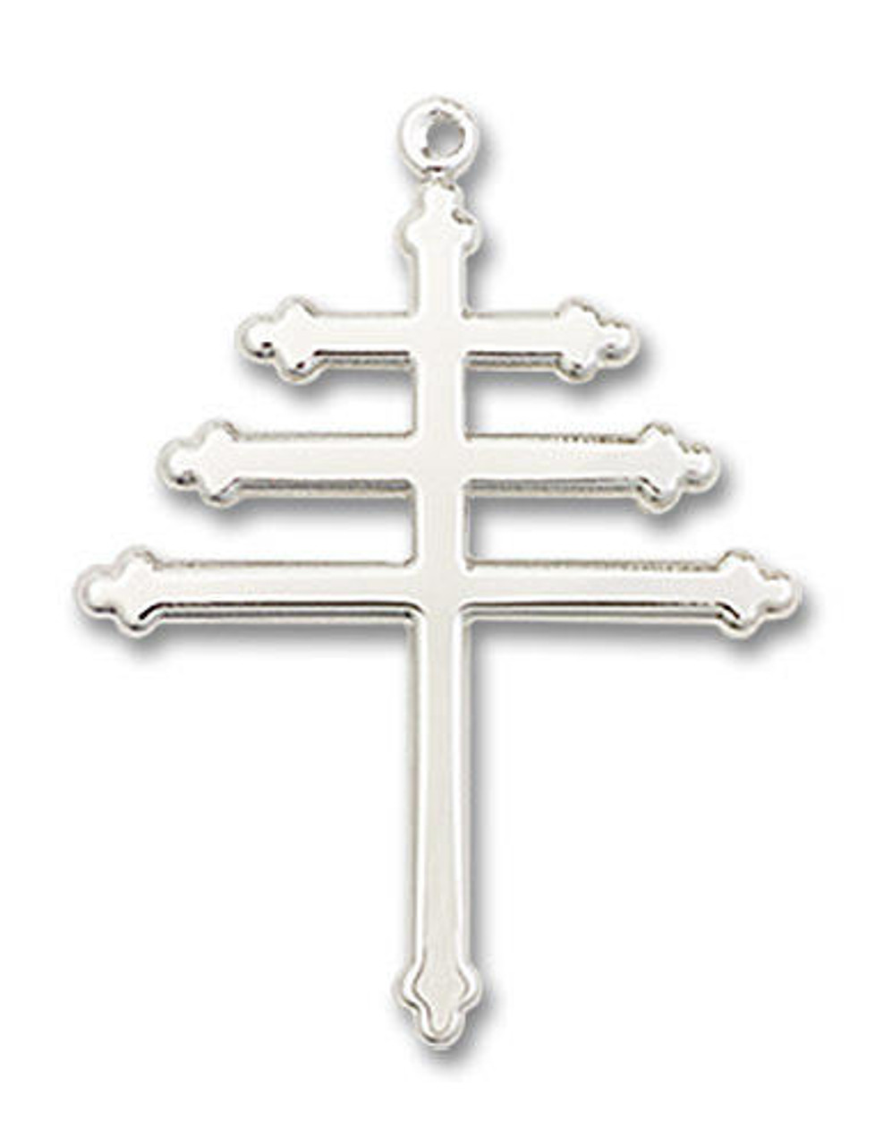 Maronite Cross Pendant - Sterling Silver 7/8