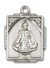 Infant of Prague Medal - Sterling Silver 3/4 x 1/2 Rectangular Pendant 0804ISS Infant of Prague Medal - Sterling Silver 3/4 x 1/2 Rectangular Pendant 0804ISS