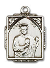 St Jude Medal - Sterling Silver 3/4 x 1/2 Rectangular Pendant 0804JSS St Jude Medal - Sterling Silver 3/4 x 1/2 Rectangular Pendant 0804JSS