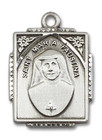 St Maria Faustina Medal - Sterling Silver 3/4 x 1/2 Rectangular Pendant 0804MFSS St Maria Faustina Medal - Sterling Silver 3/4 x 1/2 Rectangular Pendant 0804MFSS