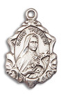 Embellished St Therese of Lisieux Medal - Sterling Silver 7/8 x 1/2 Pendant 0822TESS Embellished St Therese of Lisieux Medal - Sterling Silver 7/8 x 1/2 Pendant 0822TESS
